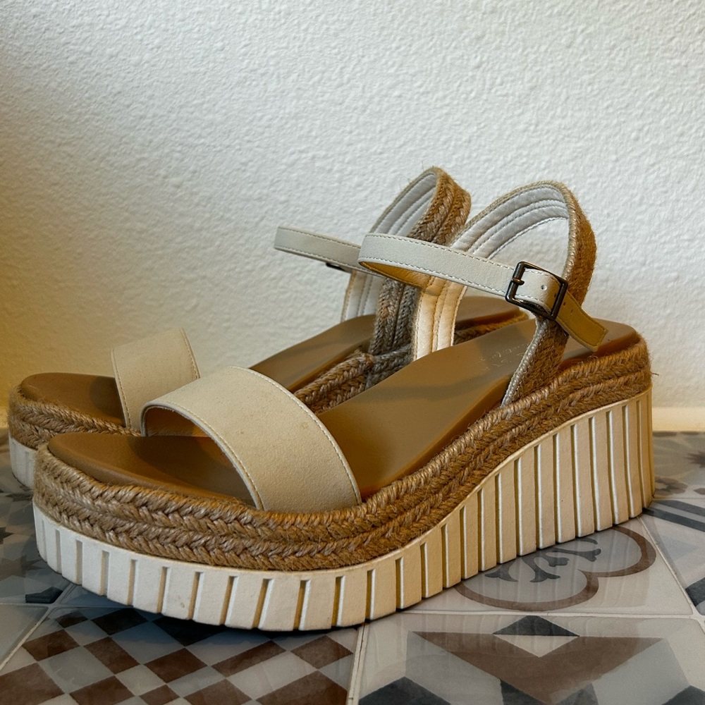 Altar'd State Cream Espadrille Platform Sandals
